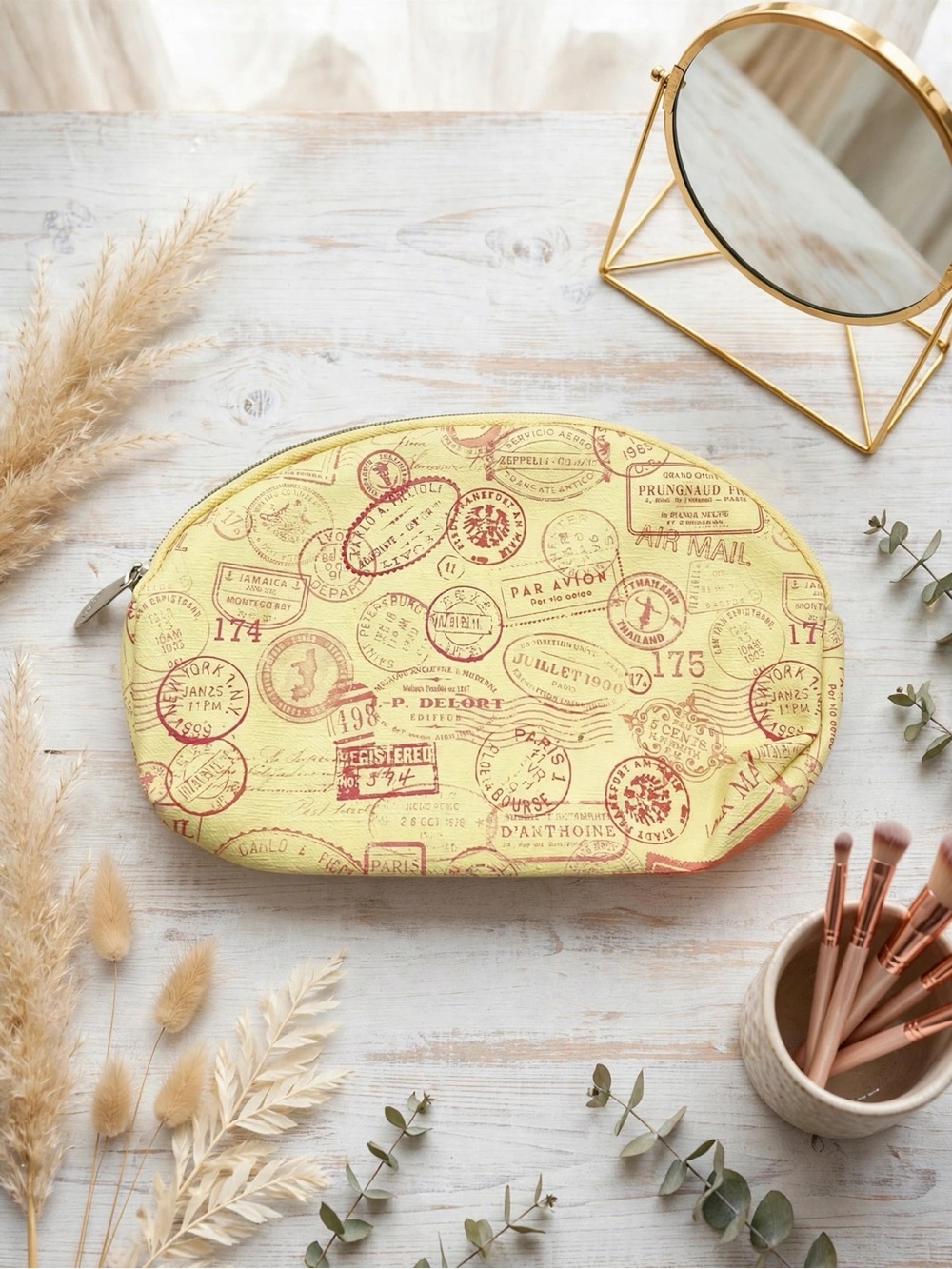 💥 4/$20 🆕 Ipsy Travel Stamps Cosmetic Bag